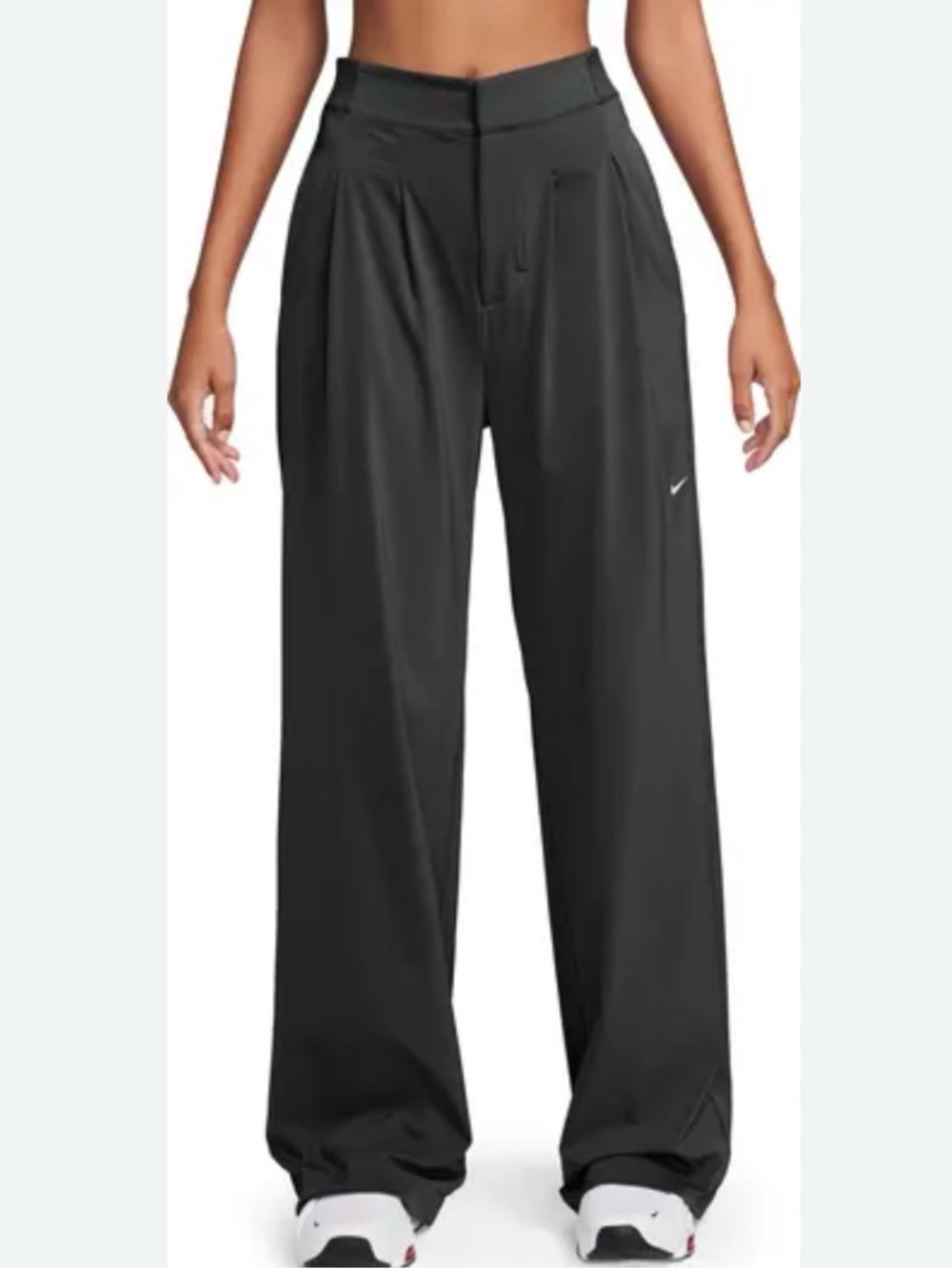Nike Black Wide-Leg Pleated Pants